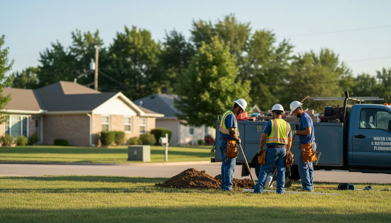 Residential water line and bathroom plumbing service in Combs, AR